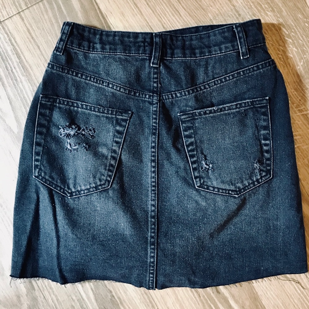 NWT- Black High Waist Jean Skirt - Picture 4 of 4